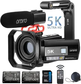 Ax106 Ordro Ae20 5k Video Camera Camcorder With 95 Wide Angle Wdr Mode Eis Stabilizer