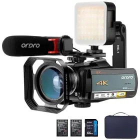 Lmx-ac5 Ordro 4k Camcorder Ac5 Plus Live Streaming Video Wide Angle Lens Batteries
