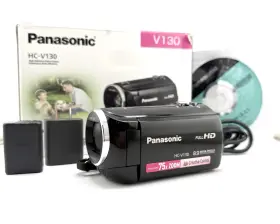 Hc-v130p Panasonic Hc V130 Video Camera Full Hd 8.9mp 75x Is Zoom Tested Mint