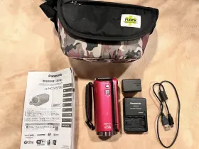 Hc-w570m Panasonic Camcorder Pink With Case Papers Charger And 2 Battery