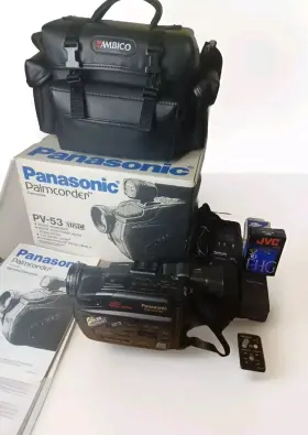 Pv-53 Panasonic Vtg Palmcorder Vhsc Camcorder Bundle Tested Working #2