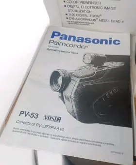 Pv-53 Panasonic Vtg Palmcorder Vhsc Camcorder Bundle Tested Working #3