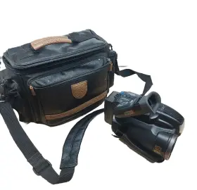 Pv-l857 Panasonic Palmsight Palmcorder Vintage Solidex Bag Video Bundle
