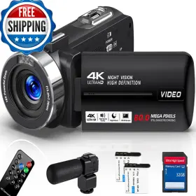 B0gf7zmxpg Peryoua Camcorder Video Camera 4k Hd 80mp Vlogging For Youtube Ir Night