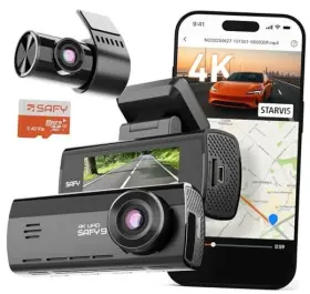 Safy9 Pittasoft 2ch Dashcam - 4k 1080p Dash Cam Front And Rear Hdr Ai Night 64gb