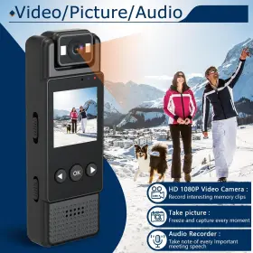 Poetele-r 331670499506 Hd1080p Wearable Mini Body Camera Video 180 Rotating Lens Motion Dete #3
