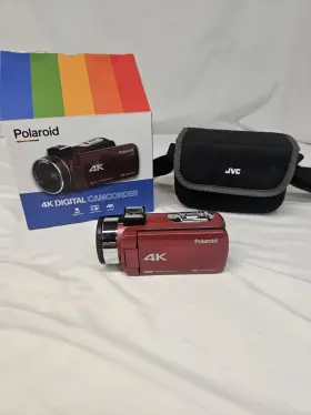 Id995hd-bur-v1 Polaroid Id955 4k Hd Camcorder Camera 18x Red Open Box With Sd Card And Case