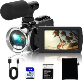 Hdv8162plus Rawiemy Video Camera Camcorder Fhd 4k 36mp Vlogging For Youtube Recorder 3