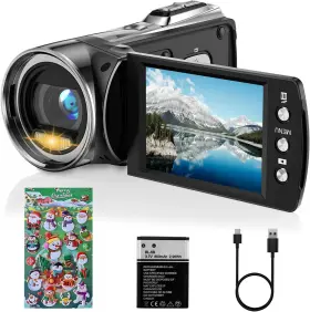 Yyb-8162-9-12 Rawiemy Video Camera Camcorder Hd 2.7k 36mp Kids Vlogging For Youtube T