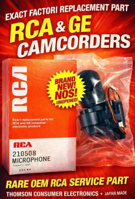 210508 Rca Microphone Nos Factory Replacement For And Ge Camcorders - New