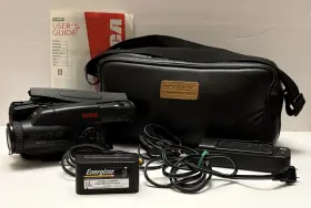 Pro845 Rca Pro 8 Model 8mm Camcorder With Charger Cords Manual Case - Works