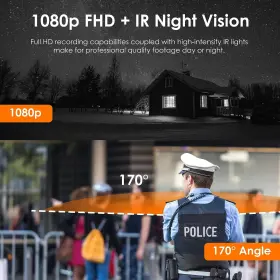 Rexingusa 810046607701 P2 Fhd Body Camera - 1080p Cam With Infrared Night Vision Lightweig #3