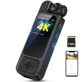 C1-sr633-4 Rgjzkgn 4k Body Camera With Audio And Video Recording 128gb Wifi Cam 180