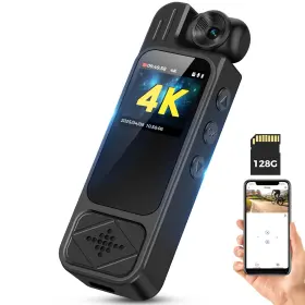 F5-sr633-20251111 Rgjzkgn 4k Body Camera With Audio And Video Recording Wifi Cam 180 Rotati