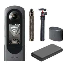 Ricoh 192223203327 Theta X 360 Degree 2.25 Inch Touchscreen Spherical Camera Bundle With Te-2 Ex