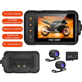 16472779b8s3080 Rimoody Motorcycle Dash Cam Photography 1080p Hd Dual-lens Camera Cycle Vision Recorder