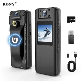 Bc17 Rony 128gb 1080p Fhd Body Worn Camera With Audio And Video Recording 180 Rotati