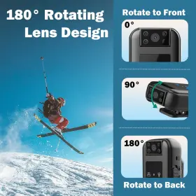 Bc29 Rony Wearable Mini Body Camera 1080p Hd 180 Rotatable Lens Infrared