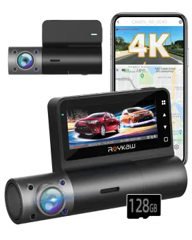 G-0616 Roykaw R8 4-channel Dash Cam Front And Rear 4k 1080p X 3 Wifi Gps Voice Starvis 2 Wdr