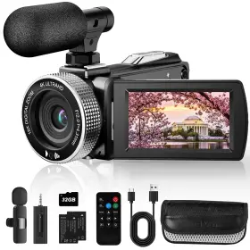 900-us-1 Rumyums 4k Ultra Hd Video Camera Camcorder 48mp Digital Recorder With Wireless Lavali