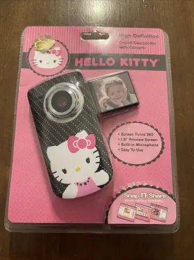 38009 Sakar Hello Kitty Digital Camcorder With Camera 2013 Sanrio Rare In Black Color