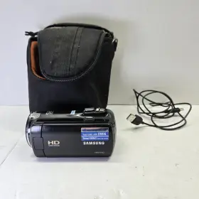 Hmx-f80bp Samsung Handheld Hd Camcorder Black Tested With Case Battery Charger