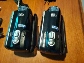 Hmx-f90 Samsung Lot Of 2 Camcorders With Charging Cable Batteries Carrying Case #2