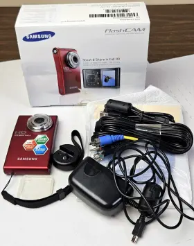 Hmx-u10rn Samsung Hmx-u10 Flashcam Digital Camcorder Red Full Hd 1080p Tested W Box Sd