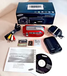 Sc-mx20er Samsung Digital Camcorder And Charger Cradle Battery - Tested Works