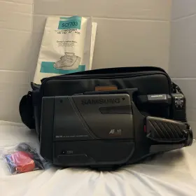 Scf703 Samsung Vintage Vhs Hq Movie Video Camera Recorder In Case Untested
