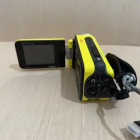 Vpc-wh1ex Sanyo Xacti High Definition Waterproof Camcorder Yellow Tested Working #3
