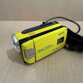 Vpc-wh1ex Sanyo Xacti High Definition Waterproof Camcorder Yellow Tested Working