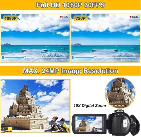 Seree 743307048954 Video Camera Camcorder Full Hd 1080p 30fps 24.0 Mp Ir Night Vision Vlogging C #2