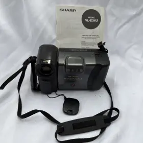 Vl-e34h Sharp 8 Viewcam Video Camcorder Black 8x Power Zoom Auto Focus Untested
