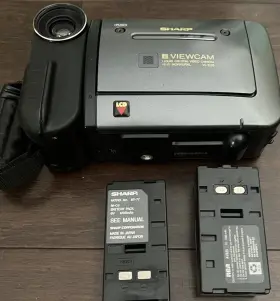 Vl-e760u Sharp Vl-e35 View-cam 8mm Analog Camcorder Untested 2x Battery Pack As-is