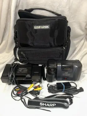 Vl-h550 Sharp Hi8 Viewcam With Dock/charge Station Accessories/case Works #2