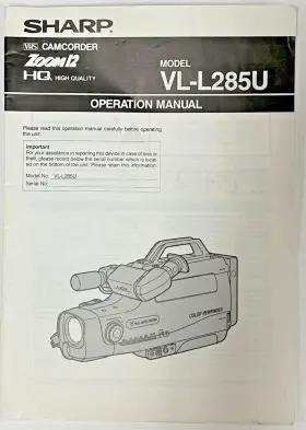 Vl-l285u Sharp Model Camcorder And Brochure #2