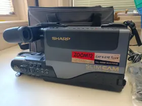 Vl-l50 Sharp Slim Cam Zoom 12 Camcorder Model 1992 Vhs Vtg Case And Battery