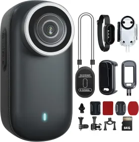 Shenghuo 744110980448 4k Mini Body Camera 64g Wearable With 360 Rotatable Clip And Magnetic