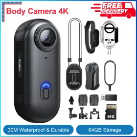 0272429 Shptdjtic Body Camera 4k Pov Pro Wearable W 360 Rotatable Clip And Magnetic