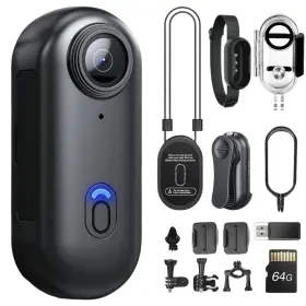 Shptdjtic 783296216163 4k Body Camera Thumb Size Cam Wearable With 360 Rotatable C
