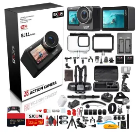 Sj11 Sjcam Edi 1 Active 4k Dual Touchscreen Action Camera Accessory Bundle