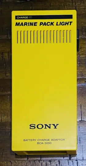 Sony Bca-3000 Battery Charger Adapter Ac Marine Pack Light Yellow Authentic