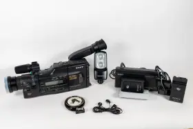Ccd-v600 Sony Hi-8 Pro Handycam With Charger Battery S Flash And Original Case