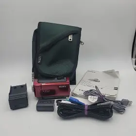 Hdr-cx100 Sony -cx100 Red Hd Handycam High Def Digital Camcorder With Battery And Case