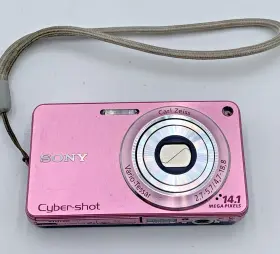 Dsc-w350 Sony Cyber-shot 4x Optical Zoom 14.1mp Pink Digital Camera Fair W.batt