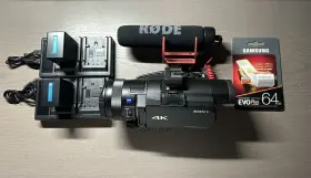 Fdrax100 Sony 4k Ultra Hd Camcorder - Black Mint Condition Rode Videomic Go Extras #2