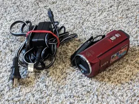 Hdr-cx220e Sony Handycam Full Hd 1920x1080 Video Recorder Red Tested And Works