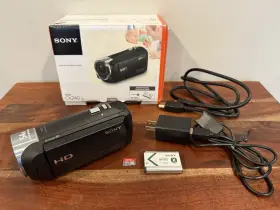 Hdr-cx240e Sony Handycam Black Camcorder Battery 32gb Sd Card Cords Box Exc