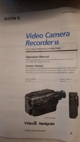 Tr42 Sony Video 8 Ccd - Handycam With Camera Case #3